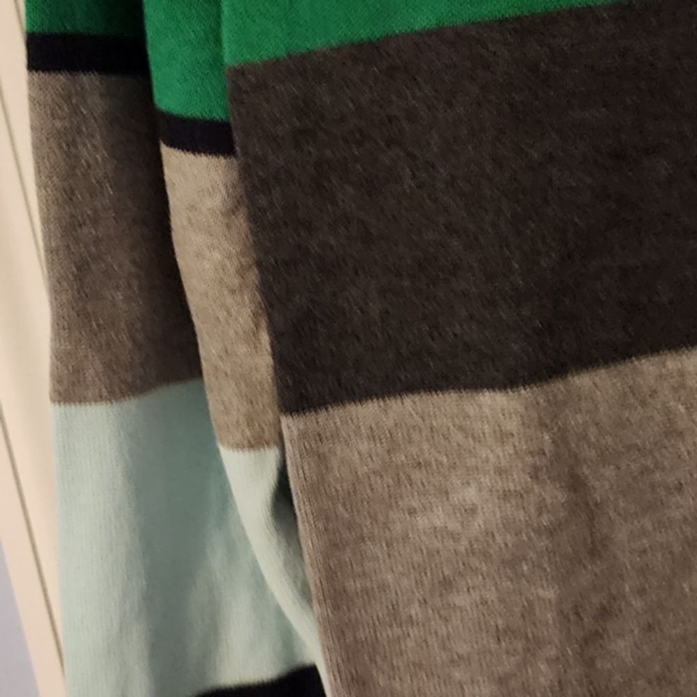 Liz Claiborne Color Block Striped Long Sleeve Light Sweater. Multi Seasons. XL - Picture 4 of 10